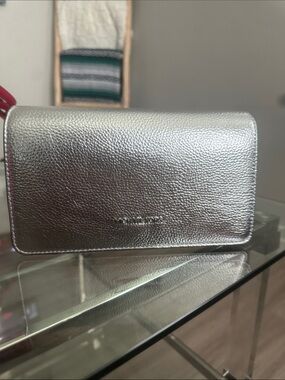 Metallic Silver Crossbody Clutch - Unknown Brand